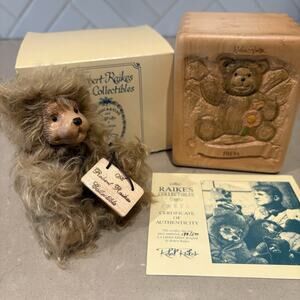 Robert Raikes Wee Whittles Freya Bear Signed Wood Box w COA Limited #198/500